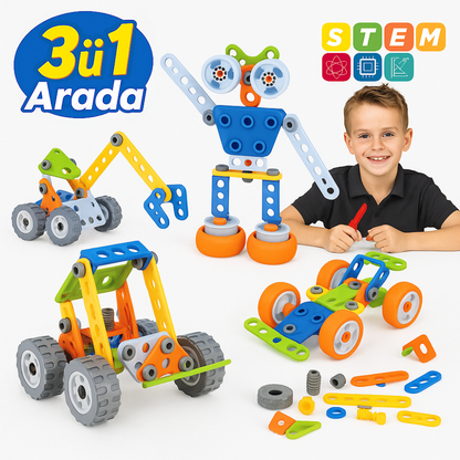 Stemio Technic 3'ü 1 Arada Stem Oyun Seti